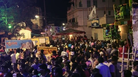 Hindu devotees dancing for Charhak festival, welcoming Bengali new year 1424. Stock Footage 79652733