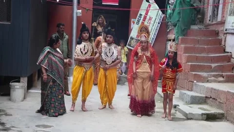 Hindu devotees mark Ram Navami festival with procession in Srinagar, INDIA, IN - Stock Footage 331506469