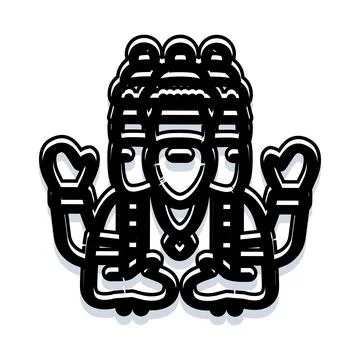 Hindu god brahma with multiple faces illustration Stockillustratie