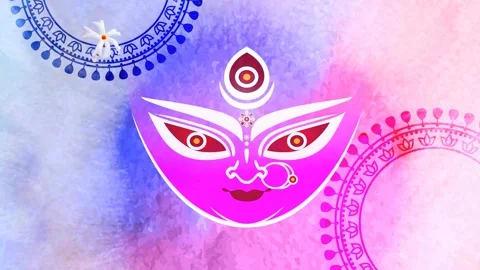Hindu Goddess Devi Durga Puja Festival Motion Graphics Stock Footage 284961835