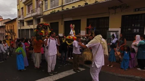 A Hindu Parade in Quito Video stock 63227419