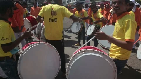 Hindu people having fun on the road singing dancing Stock Footage 237941387