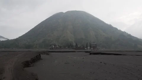 Hindu pilgrimage site Bromo active volcano crater Java island Indonesia Stock Footage 312223096