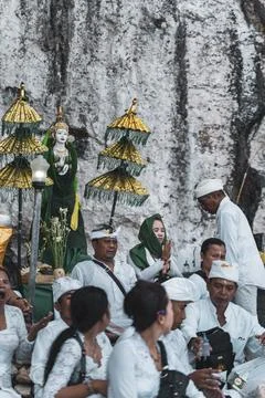 Hindu prayers in Indonesia Stock Photos