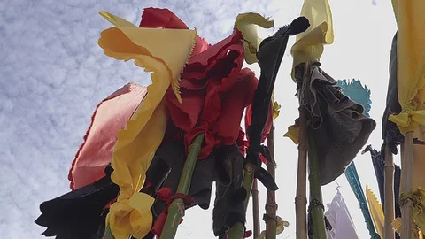 Hindu Religious Flag Stock Footage 82242114