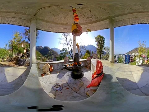 Hindu Shrine Close Up in Rishikesh - 360 VR Stock Footage 81542161