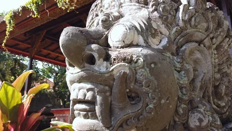 Hindu statue at ancient temple, close up, 4K Video stock 120990770