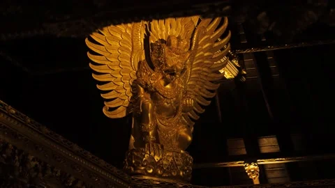 A hindu statue in a temple in Bali Stock Footage 197934601