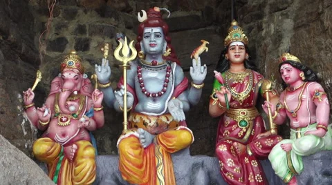 Hindu Statues Stock Footage