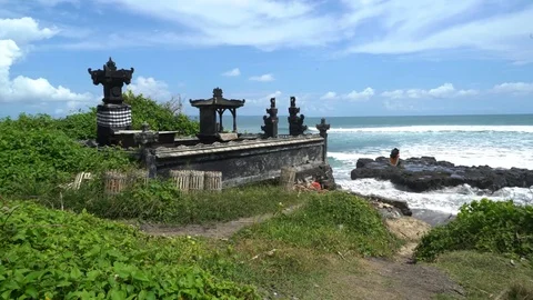 A Hindu Temple on the beach Stock Footage 74288506