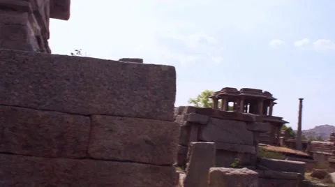 Hindu temple complex rotating circular panning shot Stock Footage 49911569