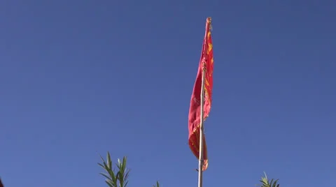 hindu temple flag on sky background and ... | Stock Video | Pond5