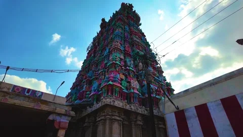 Hindu Temple - Low Angle Shot Video stock 263351825