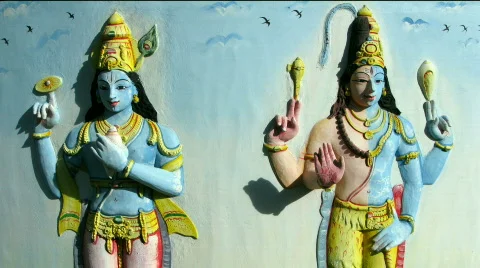 Hindu temple in Mauritius Stock-Footage 296257