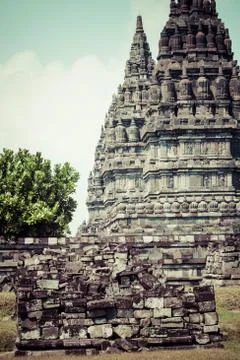Hindu temple prambanan. indonesia, java, yogyakarta Stock Photos