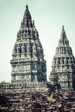 Hindu temple prambanan. indonesia, java, yogyakarta Stock Photos