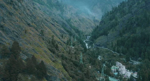 Hinduism's most important place, The Parvati Valley Stock Footage 164700560