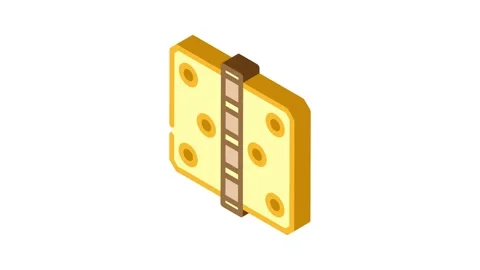 Hinge hardware furniture fitting isometric icon animation Vidéo 327292909