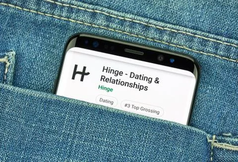 Hinge mobile app on Samsung s8. Stock Photos