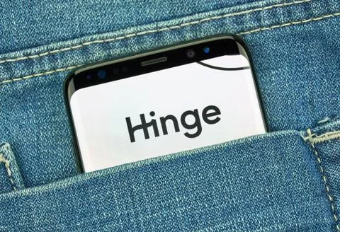 Hinge mobile app on Samsung s8. Stock Photos