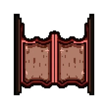 Hinge saloon doors pixel art vector illustration Stock Illustration