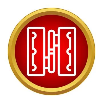 Hinge structure parts isolated on red circle Stockillustratie