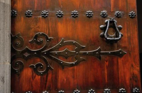 The hinge that supports the door Stock Photos