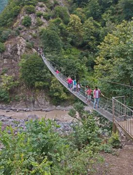 Hinged bridge Stock Photos