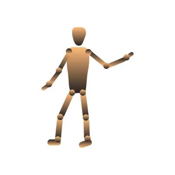 Hinged doll, puppet. Faceless figure. Vector illustration Stock Illustration