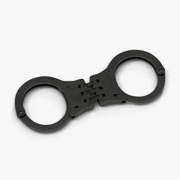 Hinged Handcuffs Black 3D Model