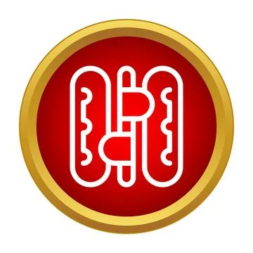 Hinged metal hardware icon in flat style Stock Illustration