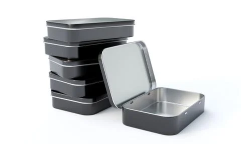 Hinged Tin Boxes Stock Illustration