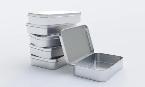 Hinged Tin Boxes Stock Illustration