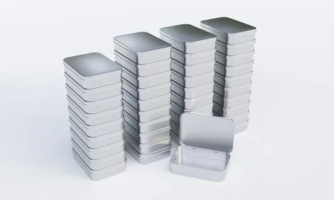 Hinged Tin Boxes Stock Illustration