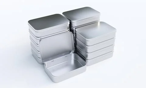 Hinged Tin Boxes Stock Illustration