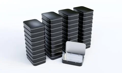 Hinged Tin Boxes Stock Illustration