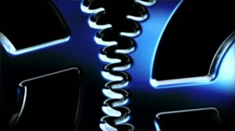 Hinges are spinning in perfect coordination Video stock 12720897