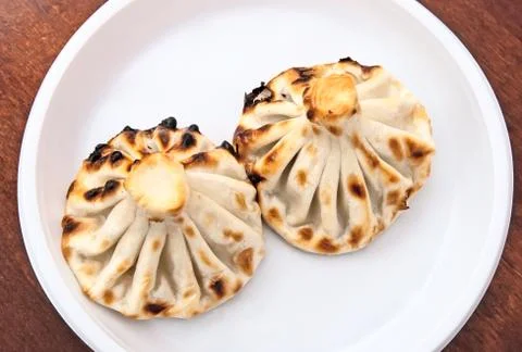 Hinkali on a plate Stock Photos