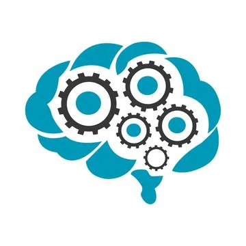 Hinking process icon. Brain icon with gear. icon related to critical thinking .  イラスト素材