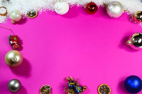 Hintergrund, Pin, mit Weihnachtskugeln7 Stock Photos