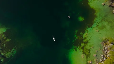 Hintersee in Ramsau, Germany, captured from above in autumn, reveals turquoise Stock Footage 316662628