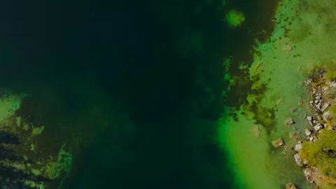 Hintersee in Ramsau, Germany, captured from above in autumn, reveals turquoise Stock-Footage 316669489