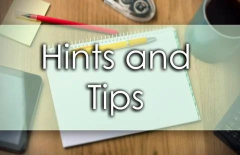 Hints and Tips -  business concept with text Stock Illustration