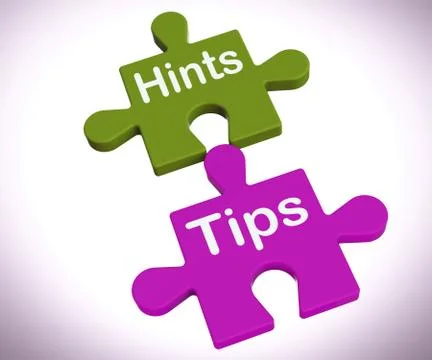 Hints tips puzzle shows suggestions and assistance イラスト素材