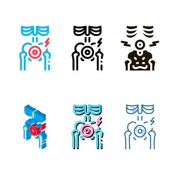 Hip arthritis icon vector multistyle outline イラスト素材