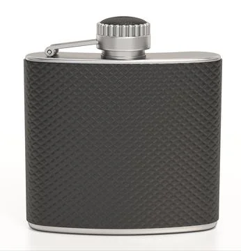 Hip flask isolated on white background. 3D illustration Stock Illustration