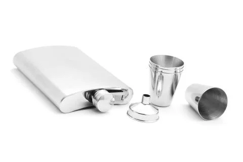 Hip flask set Stock Photos