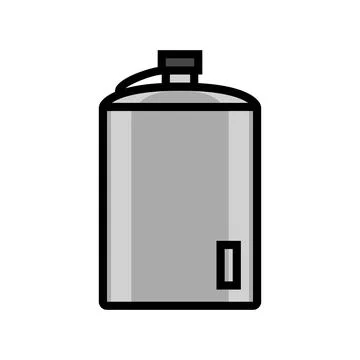 Hip flask titanium ultralight color icon vector illustration Stock Illustration