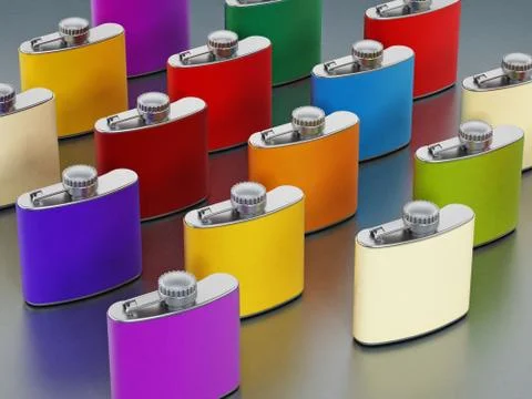 Hip flasks Stock Illustration