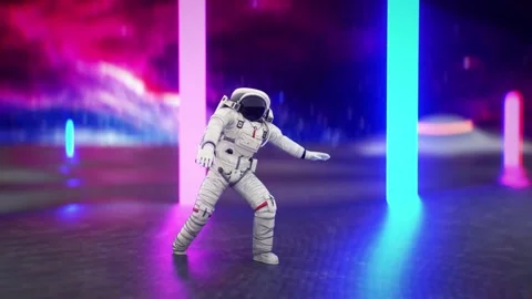 Hip-Hop Astronaut VJ Loop Stock Footage 296579911